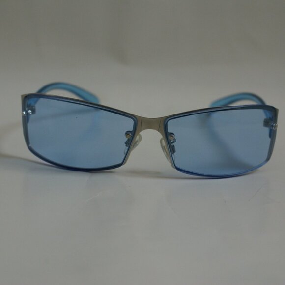 NWT Vintage 90\'s Lady Rectangle Metal Rimless Fashion Sunglasses (S. Silver)